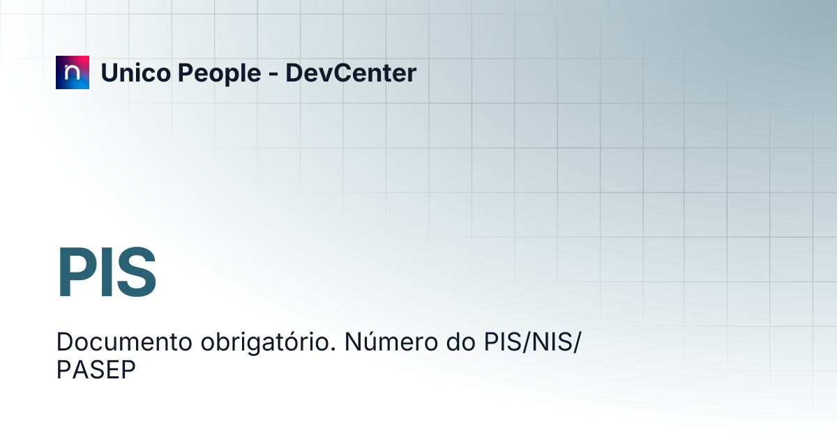 PIS | Unico People - DevCenter